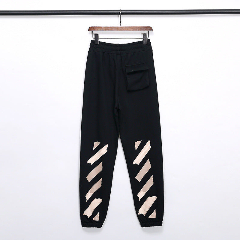 Men's Arrow Print Cotton Terry Pants Casual Sports Pants