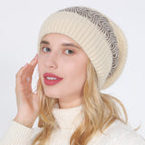 Women Winter Hats Women's Pullover Thickened Knitted Hat Color Matching Wool Keep Warm Hat