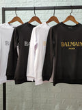 T Shirt Balmain Autumn and Winter Letters Pure Cotton Long-Sleeved Sweatshirt Couple Style