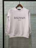 T Shirt Balmain Autumn and Winter Letters Pure Cotton Long-Sleeved Sweatshirt Couple Style