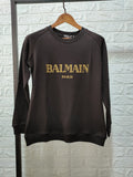 T Shirt Balmain Autumn and Winter Letters Pure Cotton Long-Sleeved Sweatshirt Couple Style