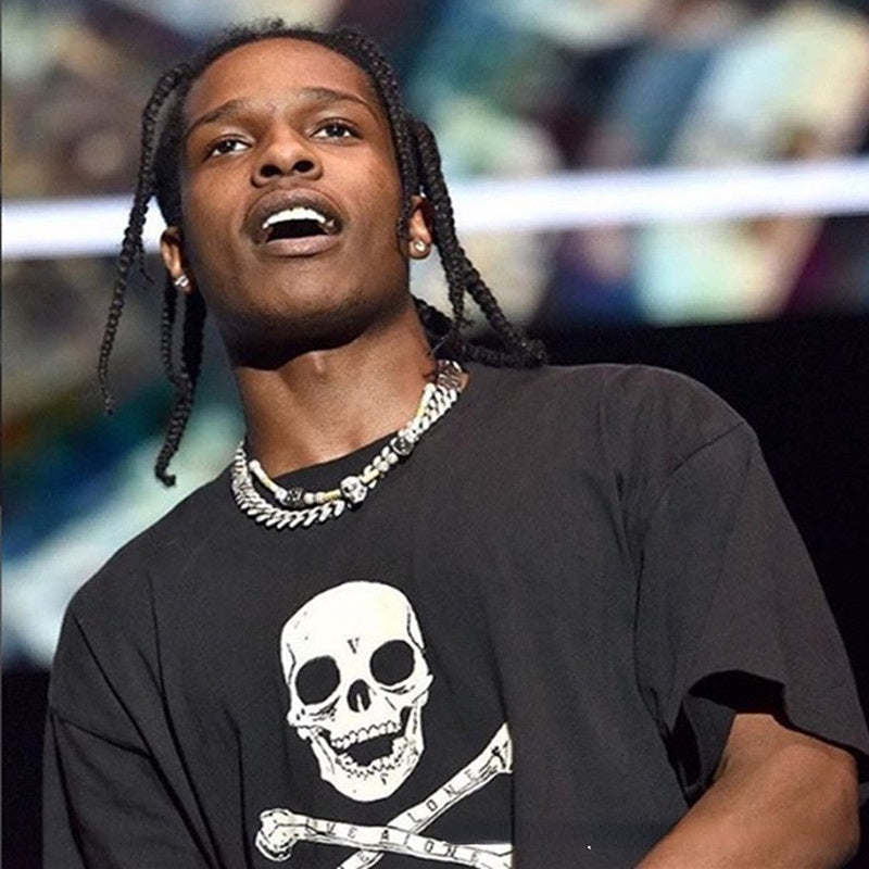 Bone Vlone Shirt Skull Hip Hop Big V Short Sleeve T-shirt for Men