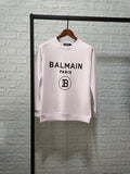 T Shirt Balmain Autumn and Winter Letter Balman Pure Cotton Long-Sleeved Sweatshirt