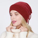 Women Winter Hats Hat Scarf for Men and Women Autumn and Winter Knitting Sleeve Cap