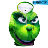 Grinch Hoodie Grinch Hooded Hoodie Fleece-Lined