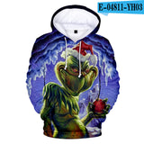 Grinch Hoodie Grinch Hooded Hoodie Fleece-Lined