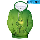 Grinch Hoodie Grinch Hooded Hoodie Fleece-Lined