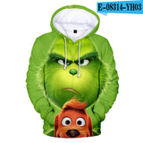 Grinch Hoodie Grinch Hooded Hoodie Fleece-Lined