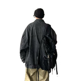 Men Denim Jacket Fall Denim Jacket Male Baggy Casual Jacket