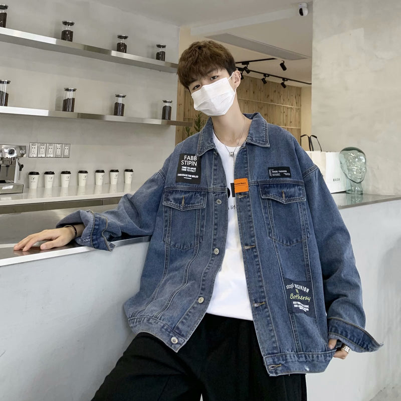 Men Denim Jacket Men Spring And Autumn Leisure Loose Jacket