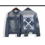 Autumn Men's Letter Arrow Washed Jack jacket