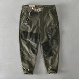 Mens Corduroy Pants Fall Winter Men Cotton Corduroy Color Matching Casual Japanese Overalls
