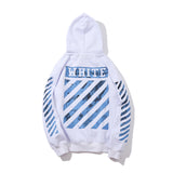 Fleece-Lined White HAILANG Oil Painting Men's and Women's Street Hooded Sweater Pullover Pure Cotton Coat hoodie