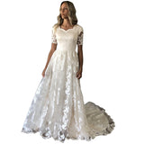 See through Wedding Dress Wedding Dress Formal Dress Sexy Short Sleeve Formal Dress