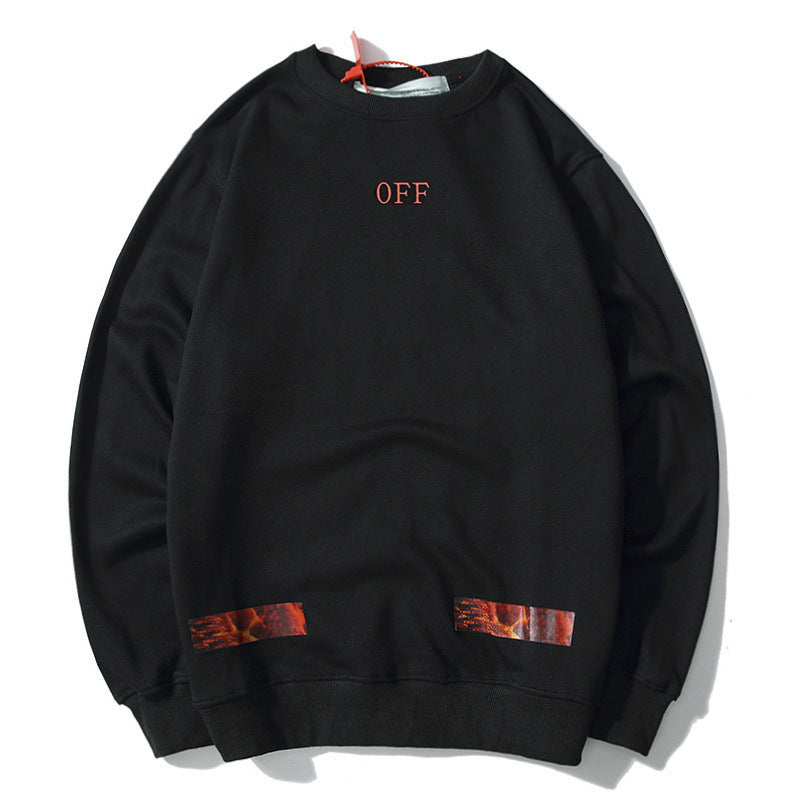 off Men's Slanted Stripe Cotton round Neck Sweater sweatshirt