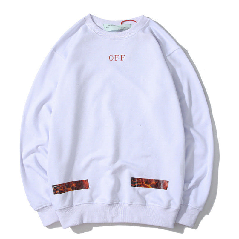 off Men's Slanted Stripe Cotton round Neck Sweater sweatshirt