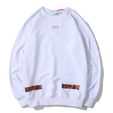 off Men's Slanted Stripe Cotton round Neck Sweater sweatshirt
