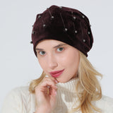 Women Winter Hats Autumn and Winter Women's Hot Drilling Sleeve Cap Fashion Warm