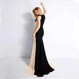 Formal Dresses & Gowns Autumn and Winter Sleeveless Color Block Hip-Wrapped Dress