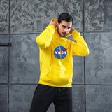 Men Graphic Hoodie Fashion NASA Logo Velvet Padded Hooded Sweatshirt Men and Women Youth Fashion Warm Hoodie