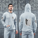 Men Graphic Hoodie Anime Attack on Titan Investigation Corps Velvet Padded Hooded Sweatshirt Men and Women
