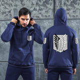 Men Graphic Hoodie Anime Attack on Titan Investigation Corps Velvet Padded Hooded Sweatshirt Men and Women