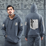 Men Graphic Hoodie Anime Attack on Titan Investigation Corps Velvet Padded Hooded Sweatshirt Men and Women