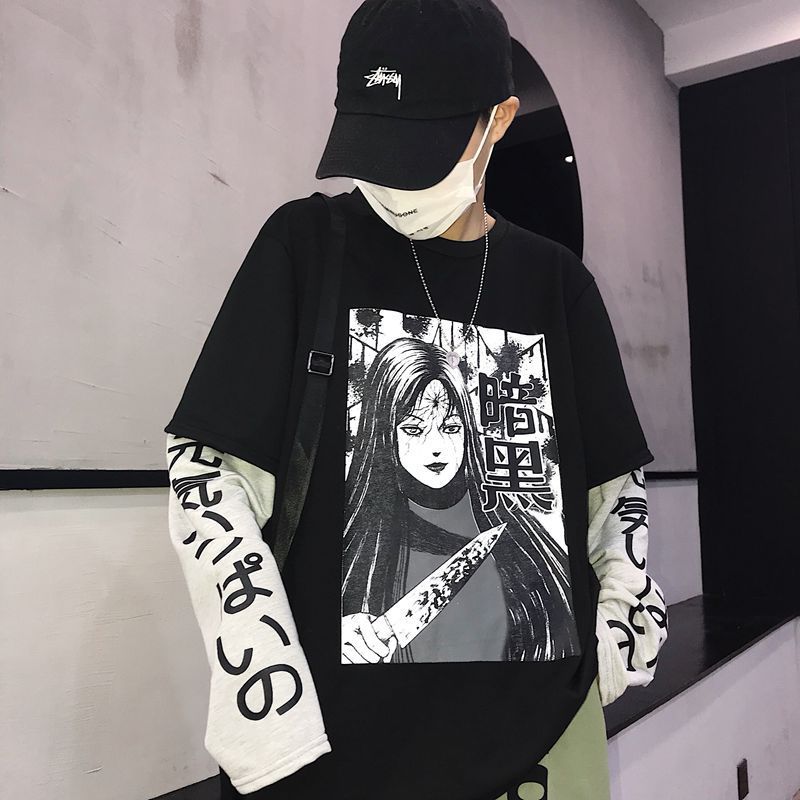 Men Sweatshirts Printed Stitching Men's and Women's T-shirt Sweater