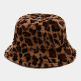 Leopard Fur Hat Autumn and Winter Fisherman Hat
