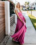 Wedding Guest Dress Sexy High Slit Long Dress Large Swing Annual Party Banquet Host Evening Dress
