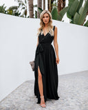 Wedding Guest Dress Sexy High Slit Long Dress Large Swing Annual Party Banquet Host Evening Dress
