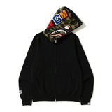 Shark Print Bape Hoodie Autumn Winter Cotton Hooded Sweater Fleece Jacket Casual Fashionable