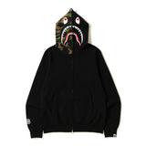 Shark Print Bape Hoodie Autumn Winter Cotton Hooded Sweater Fleece Jacket Casual Fashionable