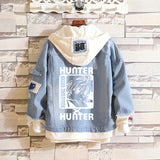 Comic Denim Jacket Anime Hole Spring and Autumn Denim Jacket