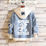 Comic Denim Jacket Anime Hole Spring and Autumn Denim Jacket