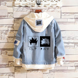 Comic Denim Jacket Anime Hole Spring and Autumn Denim Jacket