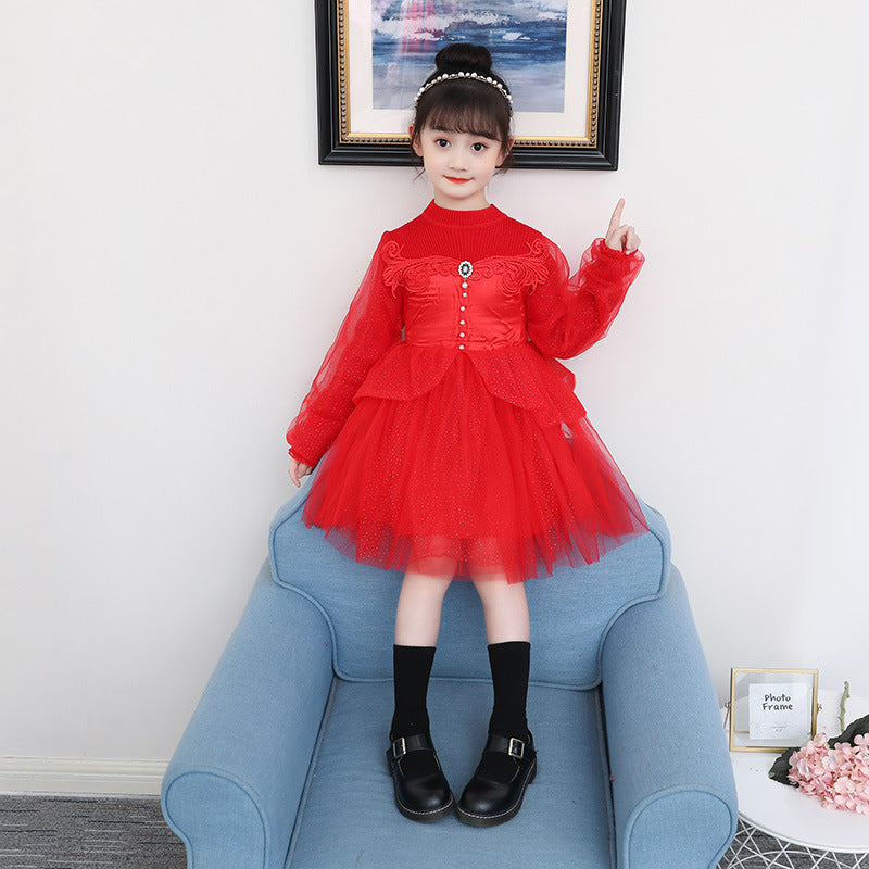 Girl Dress Elsa's Princess Dress Autumn Kids' Sweater Dress