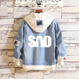Comic Denim Jacket Men's and Women's Autumn and Winter Large Size Denim Jacket Fashion