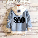 Comic Denim Jacket Men's and Women's Autumn and Winter Large Size Denim Jacket Fashion
