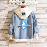 Comic Denim Jacket Men's and Women's Autumn and Winter Large Size Denim Jacket Fashion
