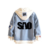 Comic Denim Jacket Men's and Women's Autumn and Winter Large Size Denim Jacket Fashion