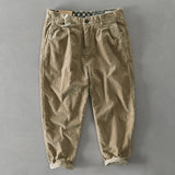 Mens Corduroy Pants Fall Winter Men Cotton Corduroy Solid Color Overalls Loose Youth Cotton Pants