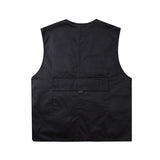 Men Sweater Vest Mechanical Style Multi-Pocket Workwear Vest Men's Vest Loose Street Sleeveless Jacket