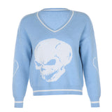 Preppy Aesthetic Sweater Heart V-neck Loose Fashion Knitwear