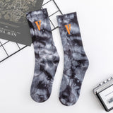 V Lone Socks Black Orange Big V Socks Middle Tube Cotton Socks Athletic Socks