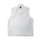 Men Sweater Vest Solid Color Multi-Pocket Workwear Vest Men's Jacket Loose Sleeveless Jacket