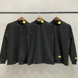 Drew House Loose Smiley Face Turtleneck and Embroidered Logo Long Sleeve T-shirt Men