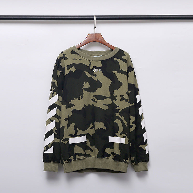 Shark Print Sweatshirts Autumn And Winter Off Camouflage Arrow Men'S Sweater