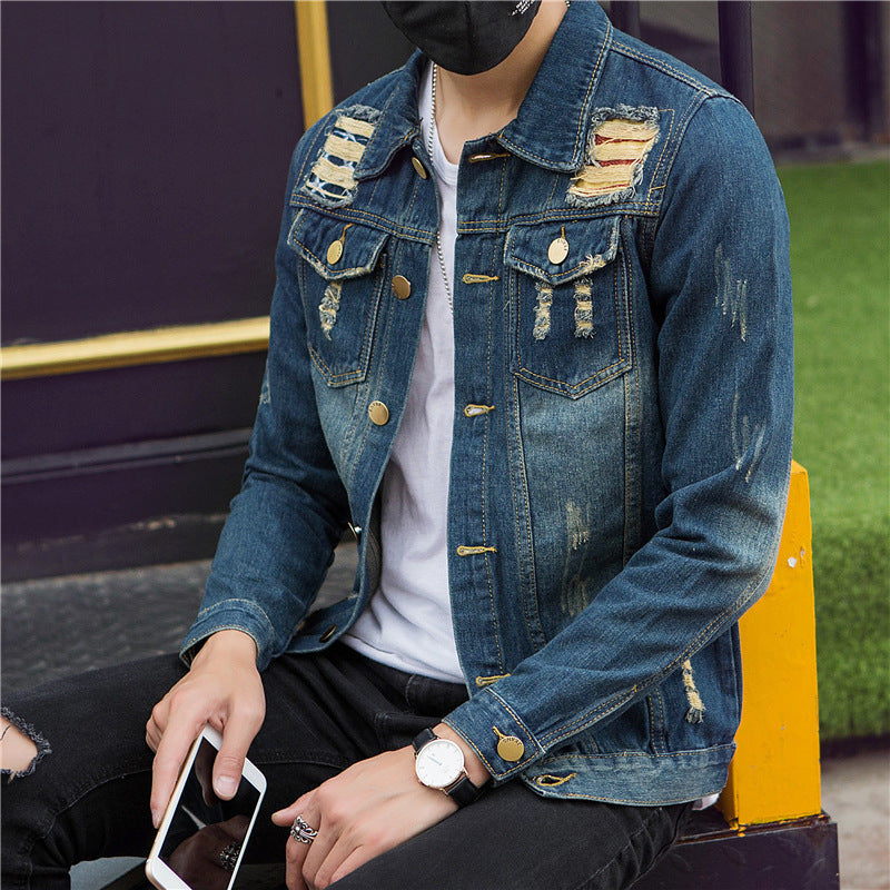 Men Denim Jacket Men's Denim Coat Men's Top