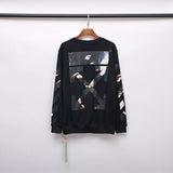 OW Printing Pullover Long Sleeve Sweater Men and Women sweatshirt